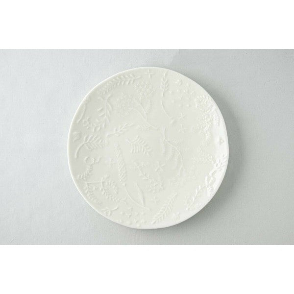 日本製 美濃燒 Miyama 深山 float 15公分/20公分雕刻野花盤 | 甜點盤 蛋糕盤