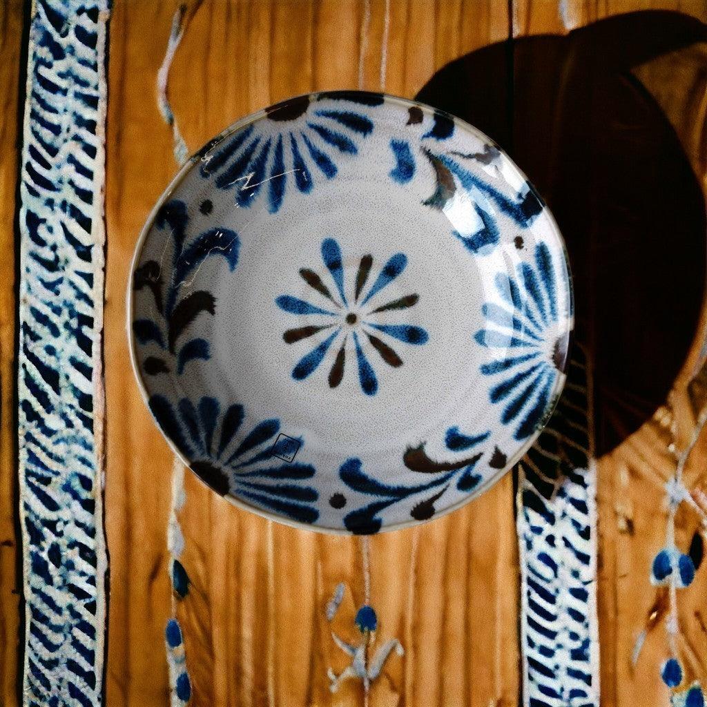 日本製 Blut’s rokuro 六魯 彩琉球蔓藤花紋盤|陶瓷盤 水果盤 圓盤