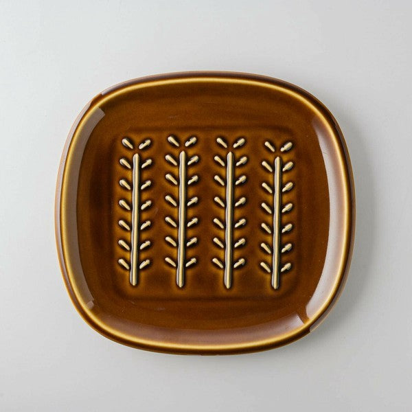 日本製 美濃燒 Miyama 深山 Crust 立體雕刻樹枝/點點餐盤 | 麵包盤 點心盤