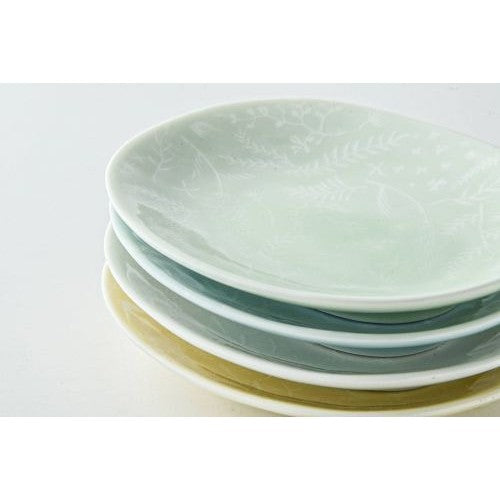 日本製 美濃燒 Miyama 深山 float 野花浮印小盤 | 甜點盤 點心盤 小菜碟