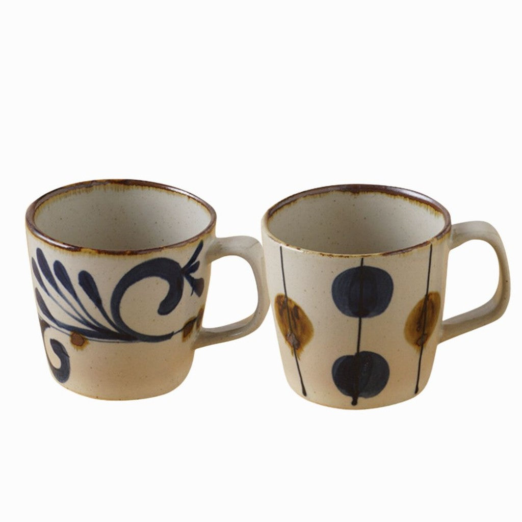日本製 波佐見燒 藍染窯馬克杯 | 圓點 花紋 陶瓷杯 對杯 茶杯