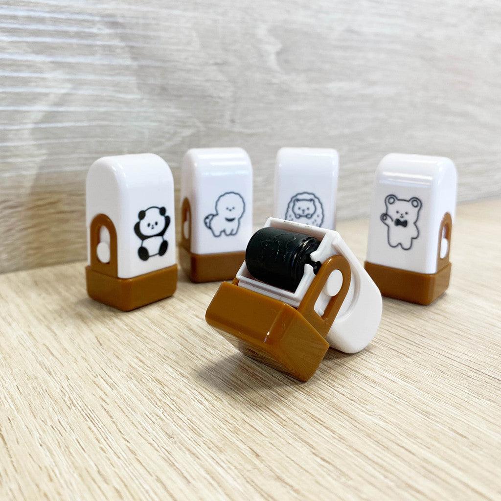 日本 KAMIO CORO-RE系列 連續滾輪印章|手帳 花邊 小動物圖案 油性墨水