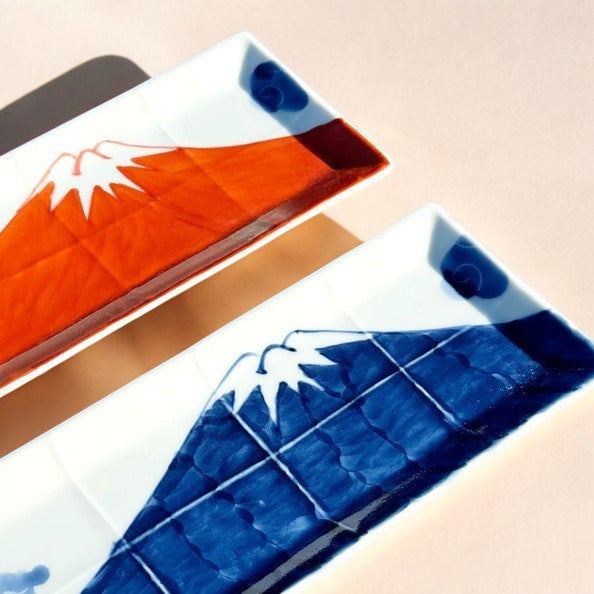 日本製 伊萬里燒 富士山長盤 | 魚盤 刺身盤 生魚片盤
