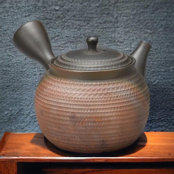 日本製 常滑燒 玉光窯 蜂巢濾網 側把壺 220cc|陶瓷茶壺 泡茶壺