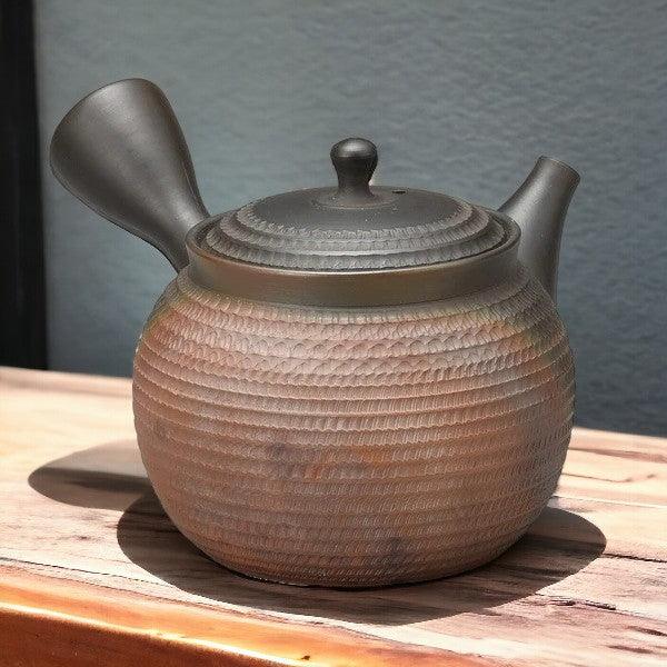 日本製 常滑燒 玉光窯 蜂巢濾網 側把壺 220cc|陶瓷茶壺 泡茶壺