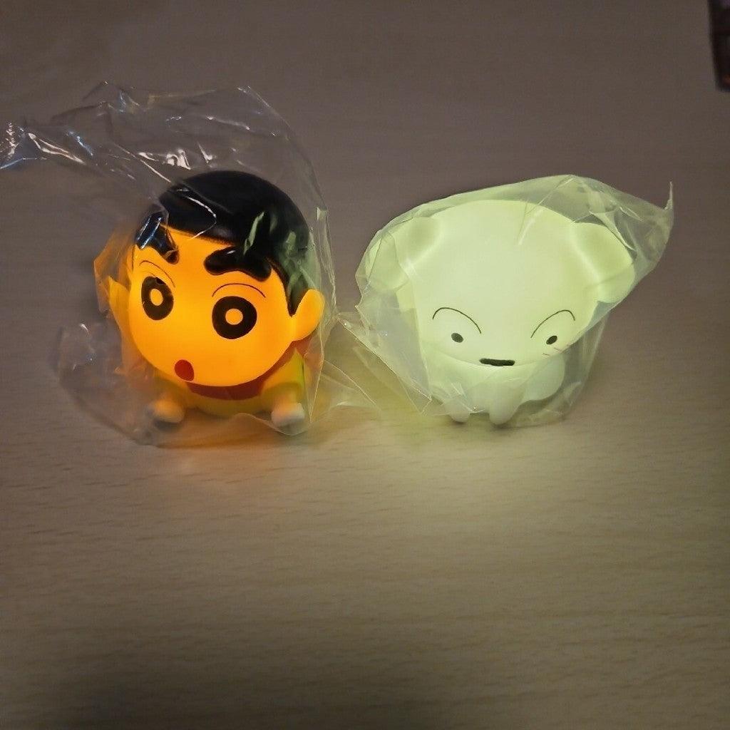 日本 Bandai 萬代 扭蛋 蠟筆小新發光公仔 小白 小新 肥嘟嘟佐衛門 鱷魚餅乾