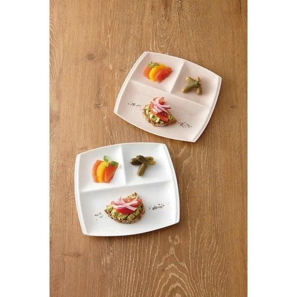 日本製 美濃燒 titto 輕量 方形三格盤|分隔盤 211餐盤 兒童餐盤 早餐盤