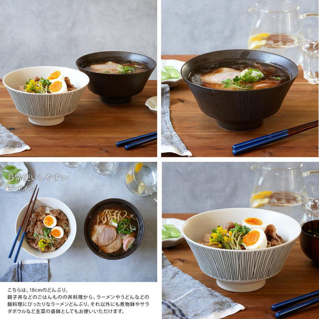 日本製 美濃燒 線條拉麵碗│多款尺寸 丼飯 烏龍麵 湯碗 碗公 飯碗