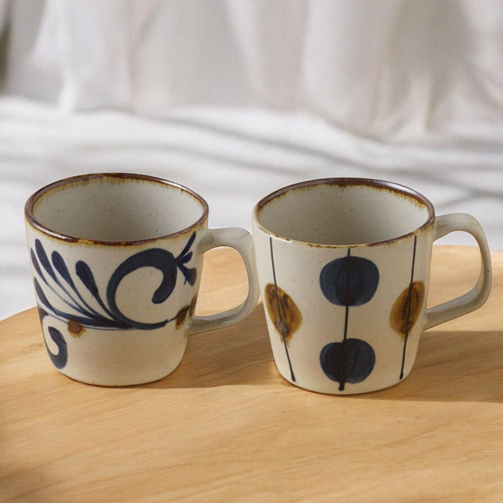 日本製 波佐見燒 藍染窯馬克杯 | 圓點 花紋 陶瓷杯 對杯 茶杯