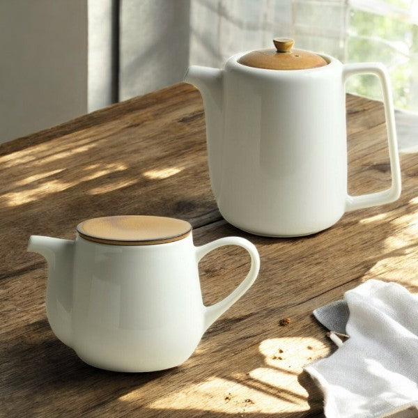 日本製 美濃燒 Miyama 深山 bico 焦糖奶油茶壺 | 含濾茶網 咖啡壺 茶壺