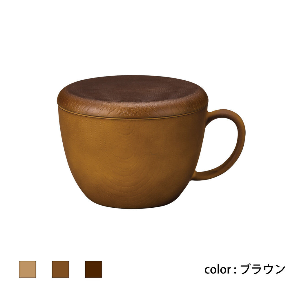 NH home 木紋杯附蓋 450ml︱湯碗杯 馬克杯 露營 野餐