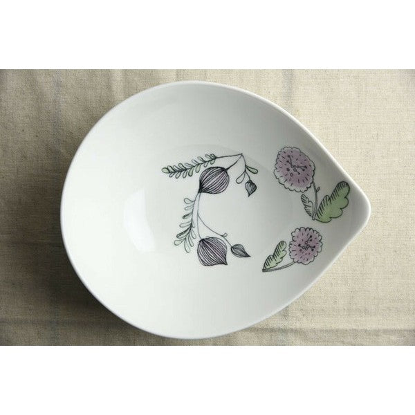 日本製 美濃燒 Miyama 深山 knuq紫羅蘭20公分橢圓碗 | 咖哩碗 義大利麵碗