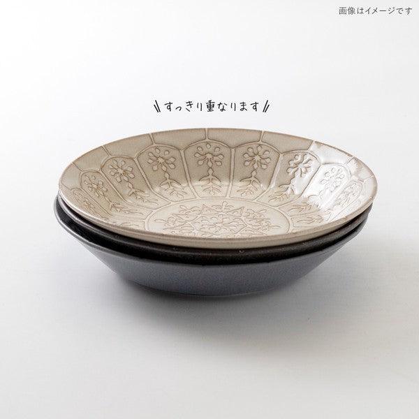 日本製 美濃燒 Arabesque 蔓藤花紋 陶瓷碗盤|飯碗 深盤 水果盤 沙拉盤