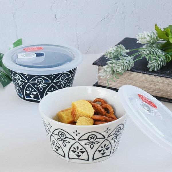 日本製 美濃燒 摩洛哥 保鮮碗 附蓋|保鮮盒 微波保鮮盒 可微波碗 - 富士通販