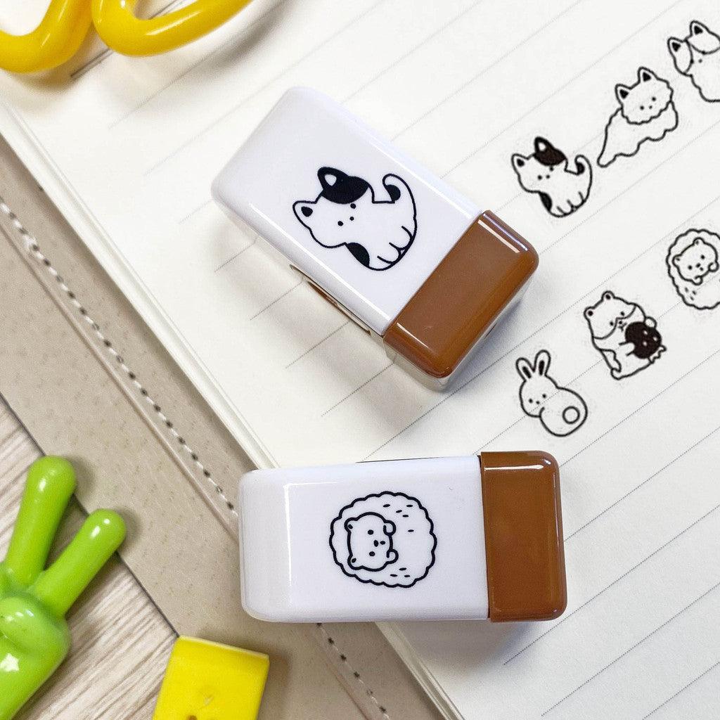 日本 KAMIO CORO-RE系列 連續滾輪印章|手帳 花邊 小動物圖案 油性墨水