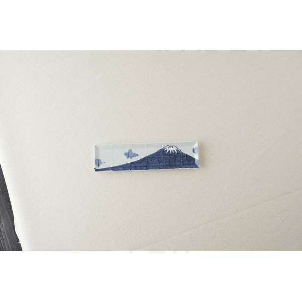 日本製 伊萬里燒 富士山長盤 | 魚盤 刺身盤 生魚片盤