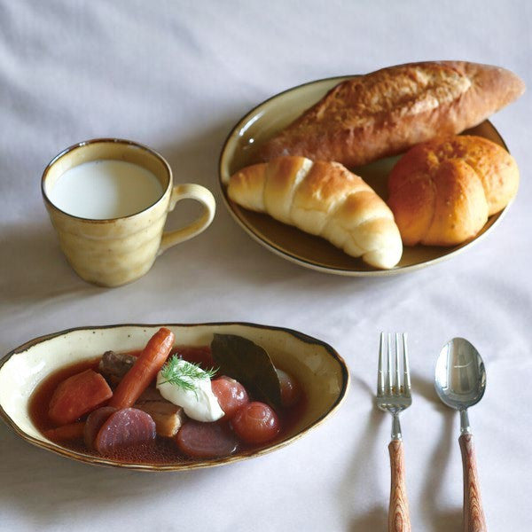 日本製 Brownie系列餐盤 | 船型長盤 咖哩盤 圓盤 不規則盤