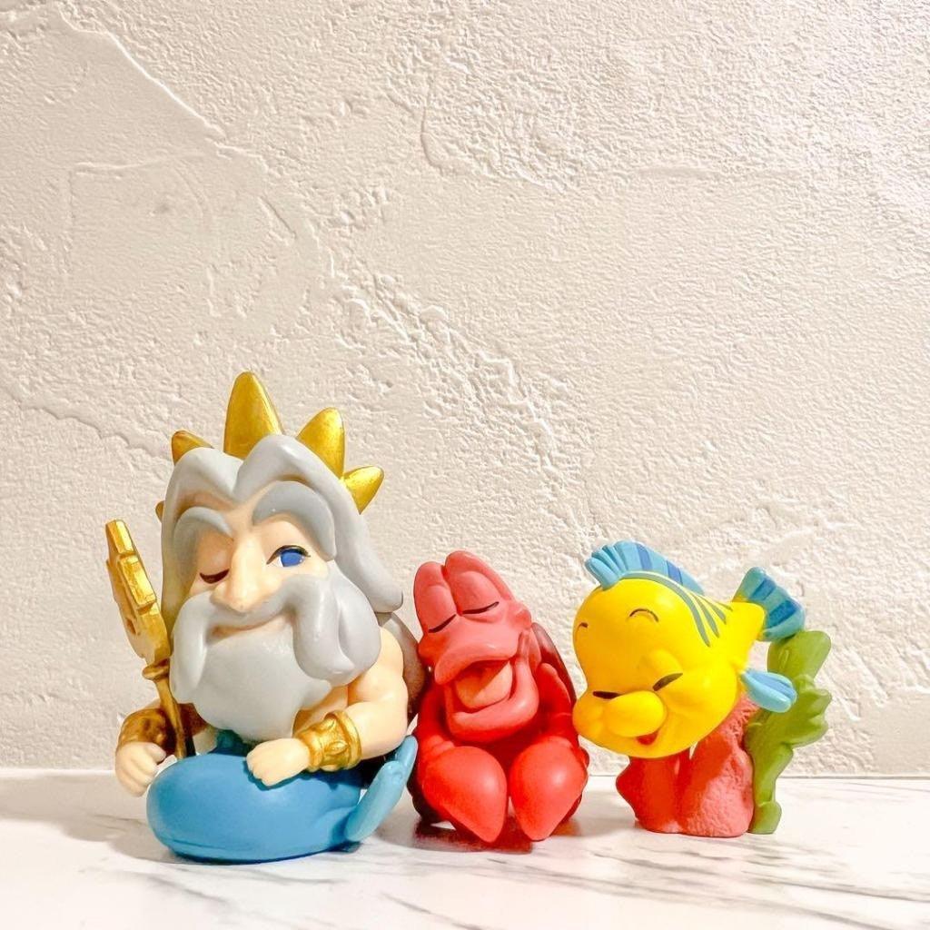 日本 T-ARTS 扭蛋 小美人魚倚肩公仔|愛麗兒 川頓國王 賽巴斯汀 小比目魚 - 富士通販