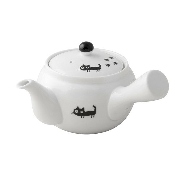 日本 黑貓手沖茶壺 急須茶壺 350ml | 濾茶壺 含不銹鋼瀘網 貓奴必備