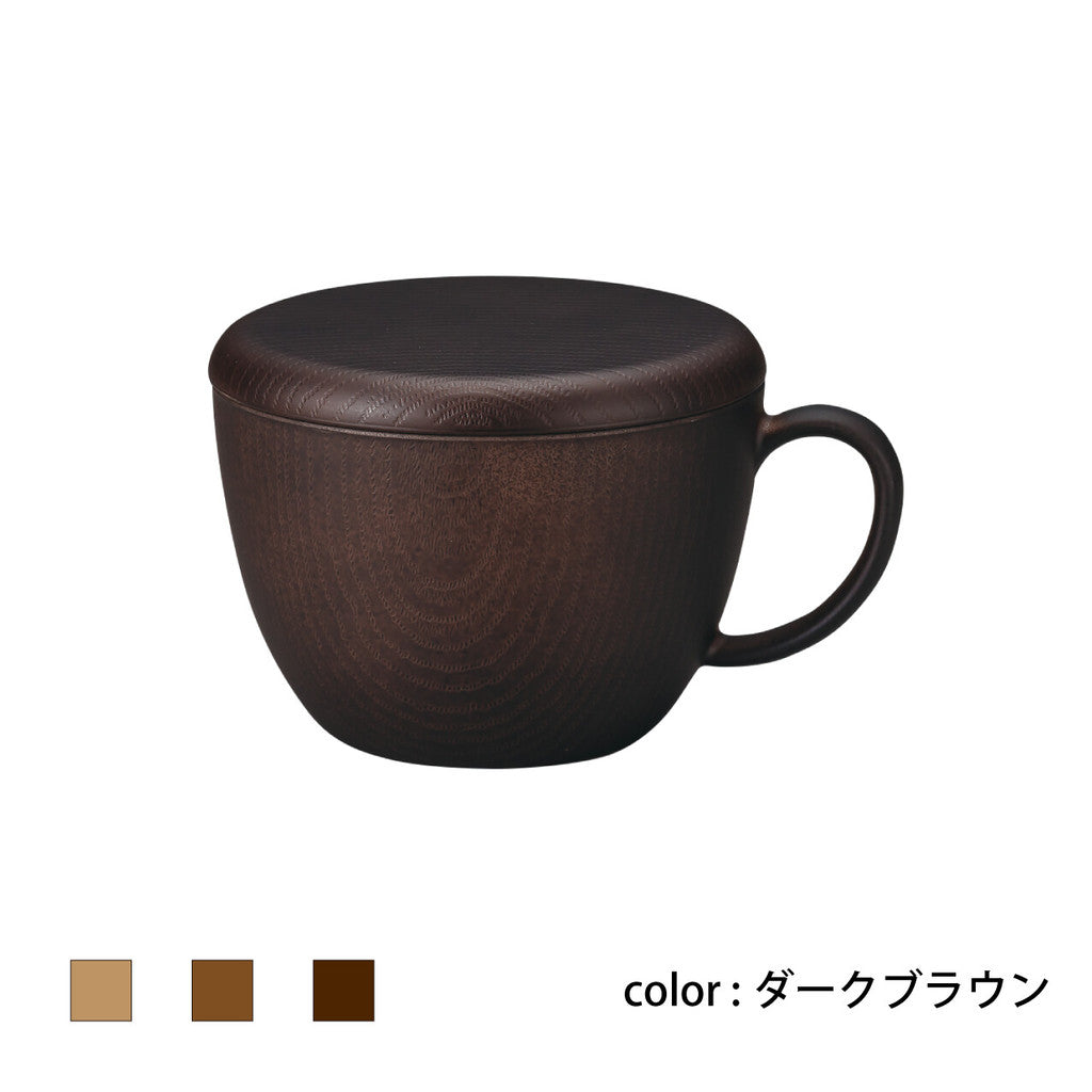 NH home 木紋杯附蓋 450ml︱湯碗杯 馬克杯 露營 野餐