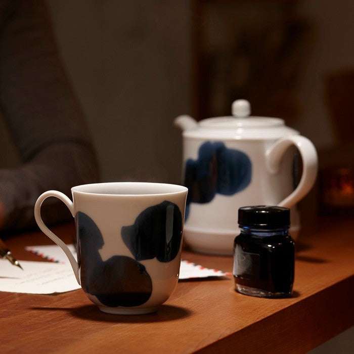 日本製 美濃燒 Miyama 深山 plue inkblue 馬克杯壺禮盒組 | 茶壺 馬克杯 送禮 入厝