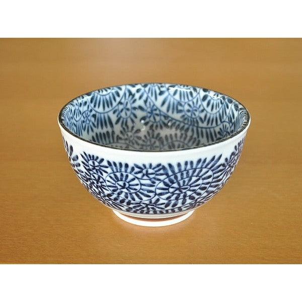 日本製 美濃燒 靛藍蔓藤花紋陶瓷碗 530cc 1200cc|拉麵碗 丼飯碗 蓋飯碗 碗公