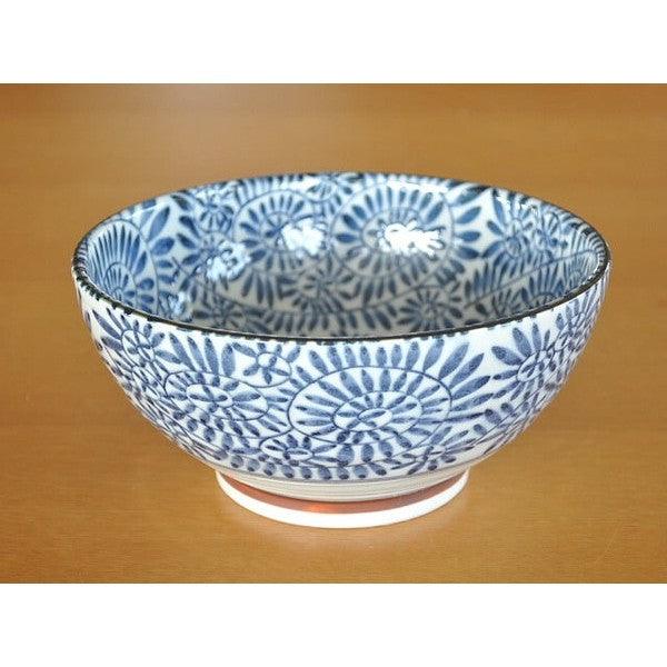 日本製 美濃燒 靛藍蔓藤花紋陶瓷碗 530cc 1200cc|拉麵碗 丼飯碗 蓋飯碗 碗公