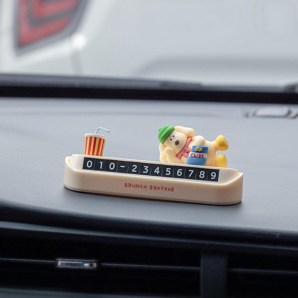 韓國 Romane Brunch Brother Puppy 停車電話號碼牌 | 查理狗狗 停車號碼牌 臨時停車