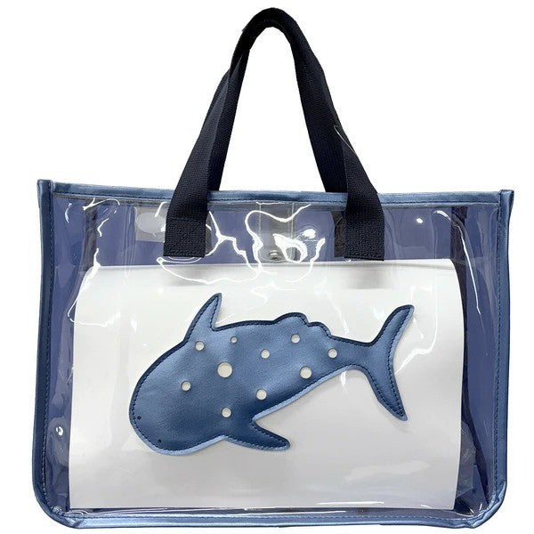 日本 jou jou lier 防水PVC透明兒童收納包 | 沙灘包 游泳袋 防水托特包