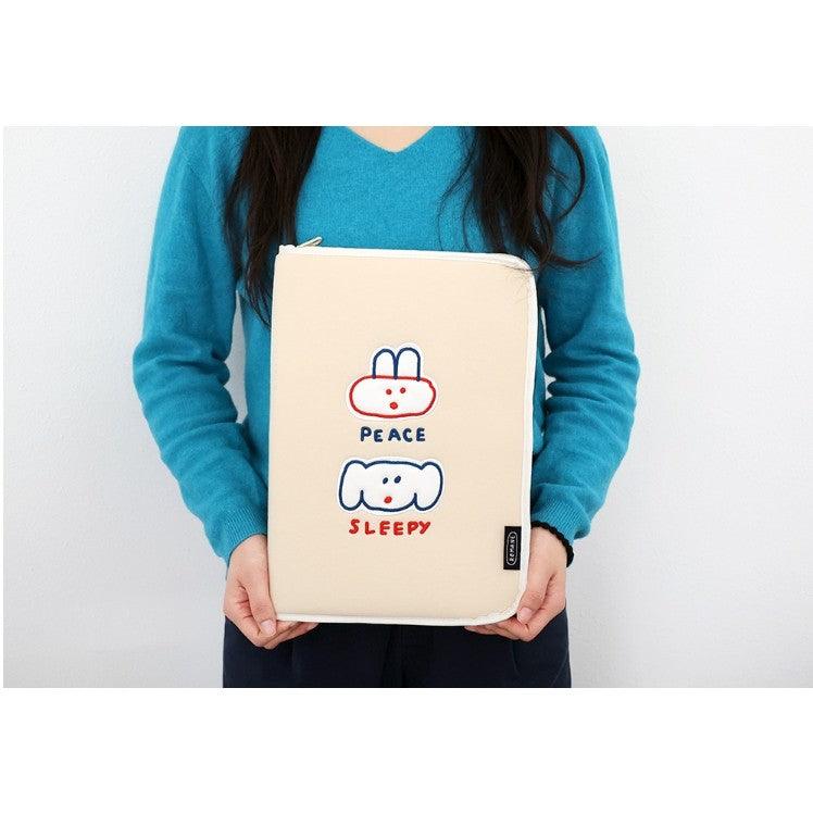 韓國 Romane 13吋筆電包 兔兔狗狗 貓咪|電腦包 ipad包 平板包