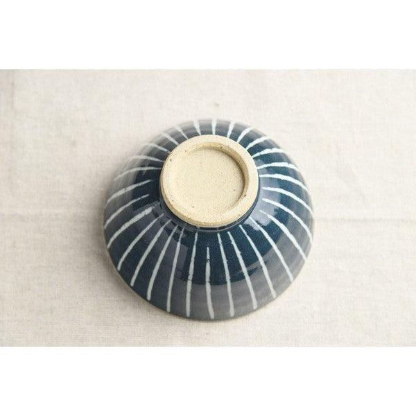 日本製 美濃燒 手工日式可愛線條 圓點陶瓷飯碗 |餐碗 日本碗 日式餐具