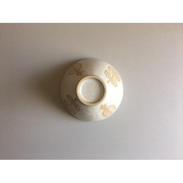 日本製 HANAtoHA 花朵 陶瓷碗 白色 青色 10.5cm|飯碗 餐碗 日式碗