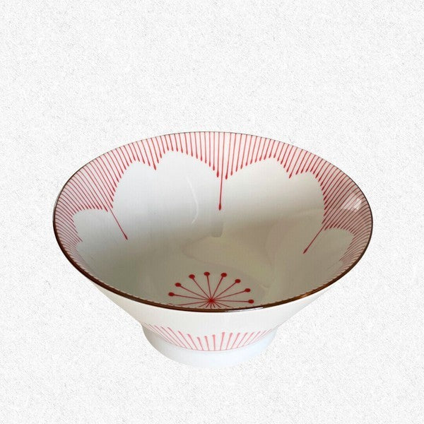 日本製 美濃燒 花一輪 花型拉麵碗 丼碗 兩色可選 | 大碗公 丼飯碗 斗笠碗