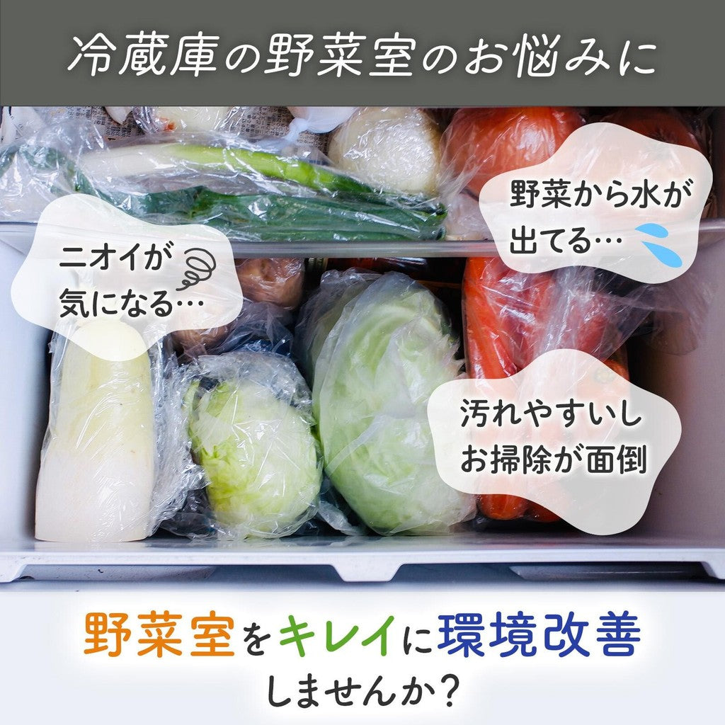日本製 冰箱蔬果室 防潮吸濕墊 2入︱ 除臭 延長食物保鮮 防污漬 活性碳