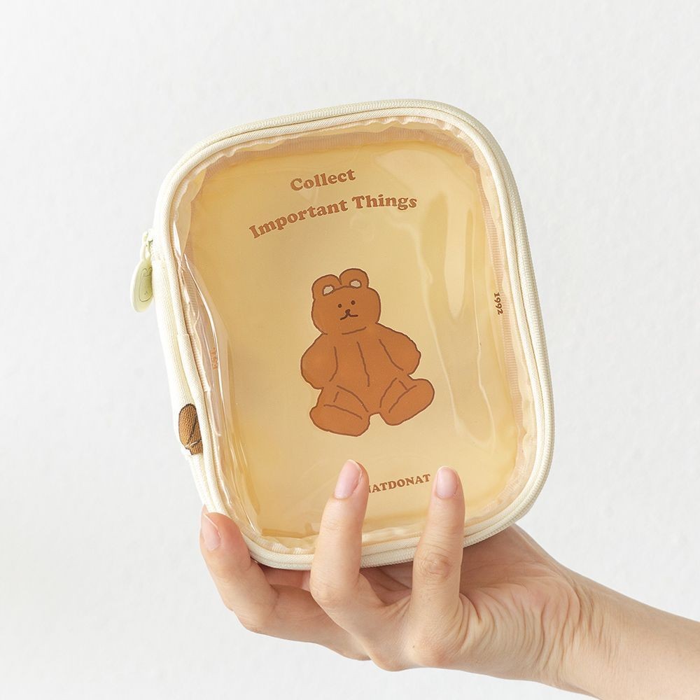 韓國 Romane 透明化裝包/鉛筆盒 | PVC化妝包 拉鍊化妝包 筆袋 小物收納包