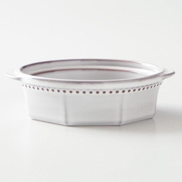 日本製 美濃燒 ROOTS Colline 法式圓點雙耳圓形烤盤 焗烤盤 14.5cm| 燉菜盤 湯碗