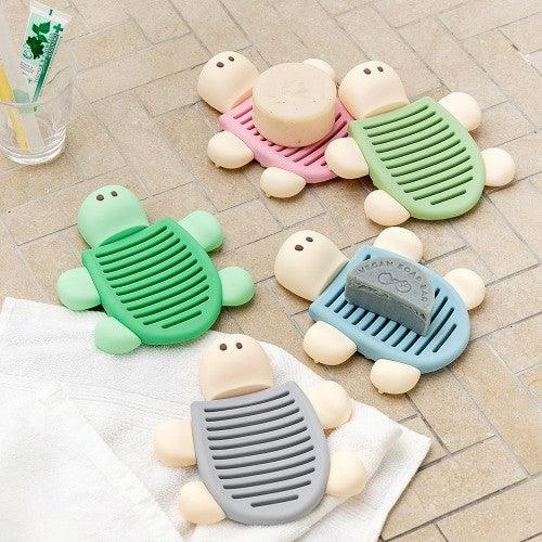 韓國 Romane DONATDONAT 海龜矽膠香皂瀝水架|肥皂架 菜瓜布架 瀝水架