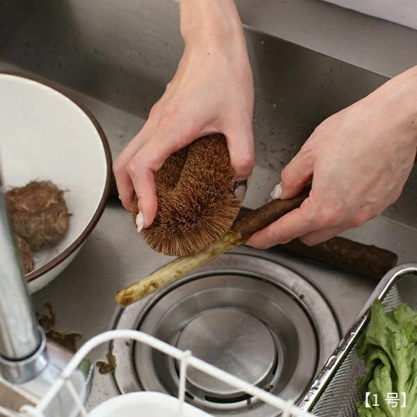 日本製 龜之子百年棕刷 | 不傷鍋具 天然菜瓜布 鐵鍋刷 硬毛刷 棕梠刷