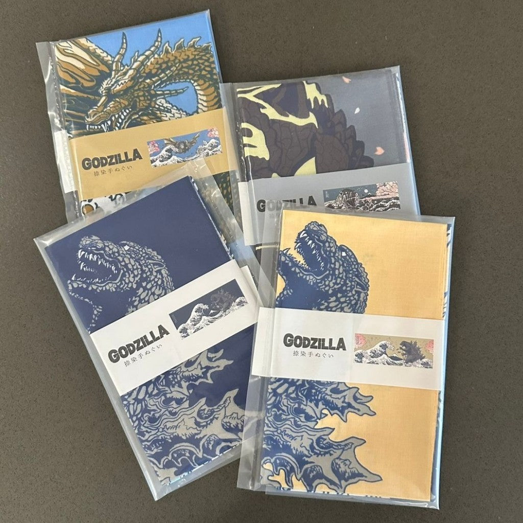 日本限定【Godzilla】哥吉拉 浮世繪 掛布 手帕巾 門簾 90x35cm | 哥吉拉收藏 手拭布