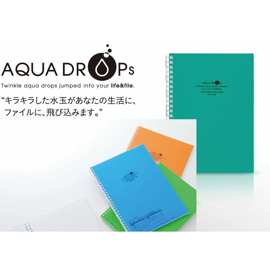日本 LIHIT LAB 水滴系列 A6專用17孔活頁筆記本 | N-1665 附70入內頁