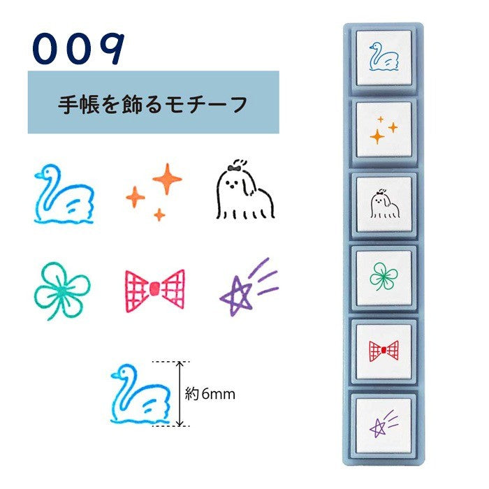 日本 KODOMO NO KAO Pochitto Pick!可拆卸連續按壓印章 | 手帳印章 連續印章