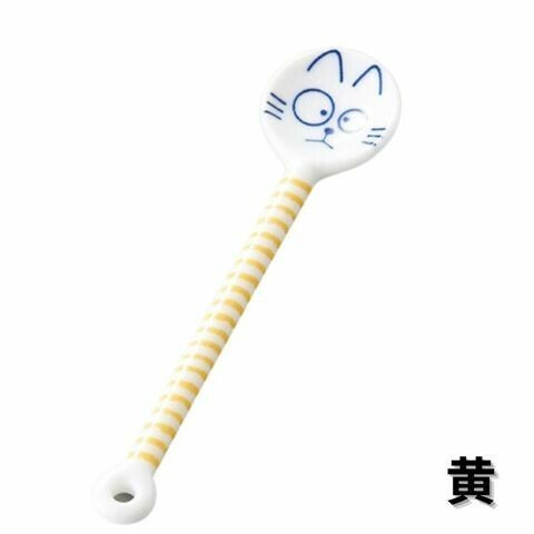 日本製 美濃燒 日式貓咪條紋湯匙 | 小湯匙 茶碗蒸 布丁 甜點 茶匙