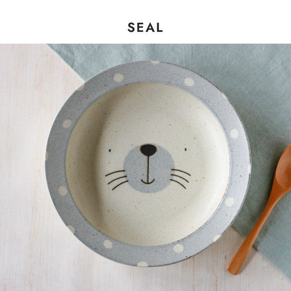 日本製 Awasaka MOGUMOGU 美濃燒 動物造型深盤 | 咖哩盤 點心 耐摔防溢