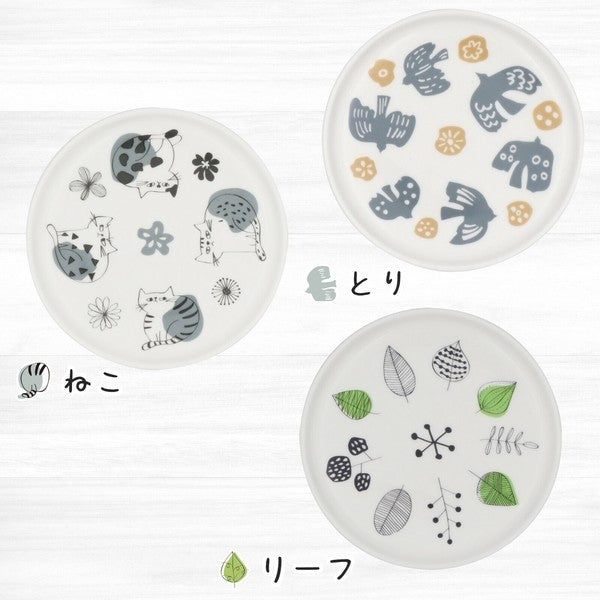 日本製 小倉陶器 Nordic 北歐風格 馬克杯 豆皿 | 飛鳥 樹葉 貓咪