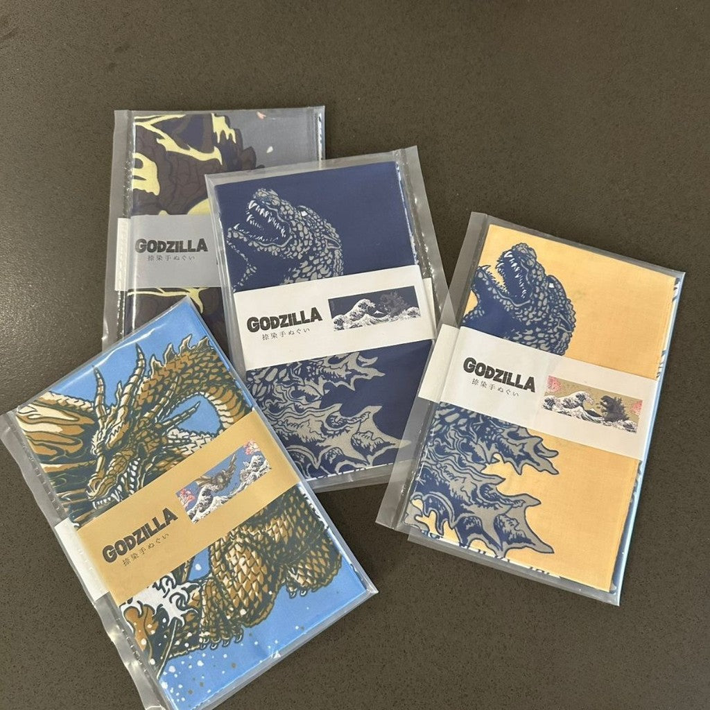 日本限定【Godzilla】哥吉拉 浮世繪 掛布 手帕巾 門簾 90x35cm | 哥吉拉收藏 手拭布