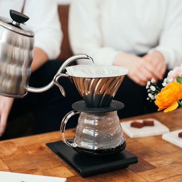 日本製 Hario V60 戶外用不鏽鋼咖啡濾杯 1-4杯份 銀色|濾杯 咖啡濾網 咖啡濾器