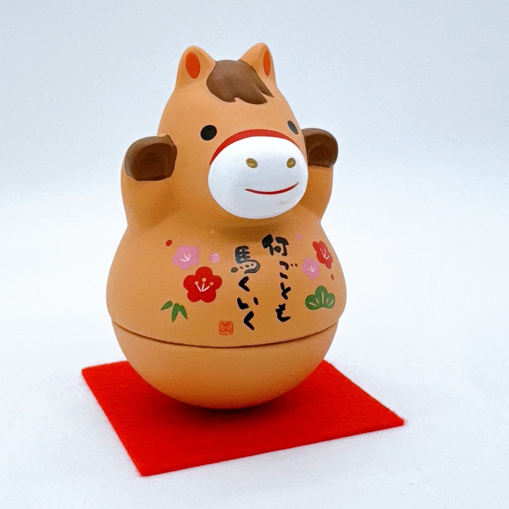 日本 藥師窯干支 馬年限定 幸運不倒翁 | 錦彩招福 馬年吉祥物 馬年擺設 新年