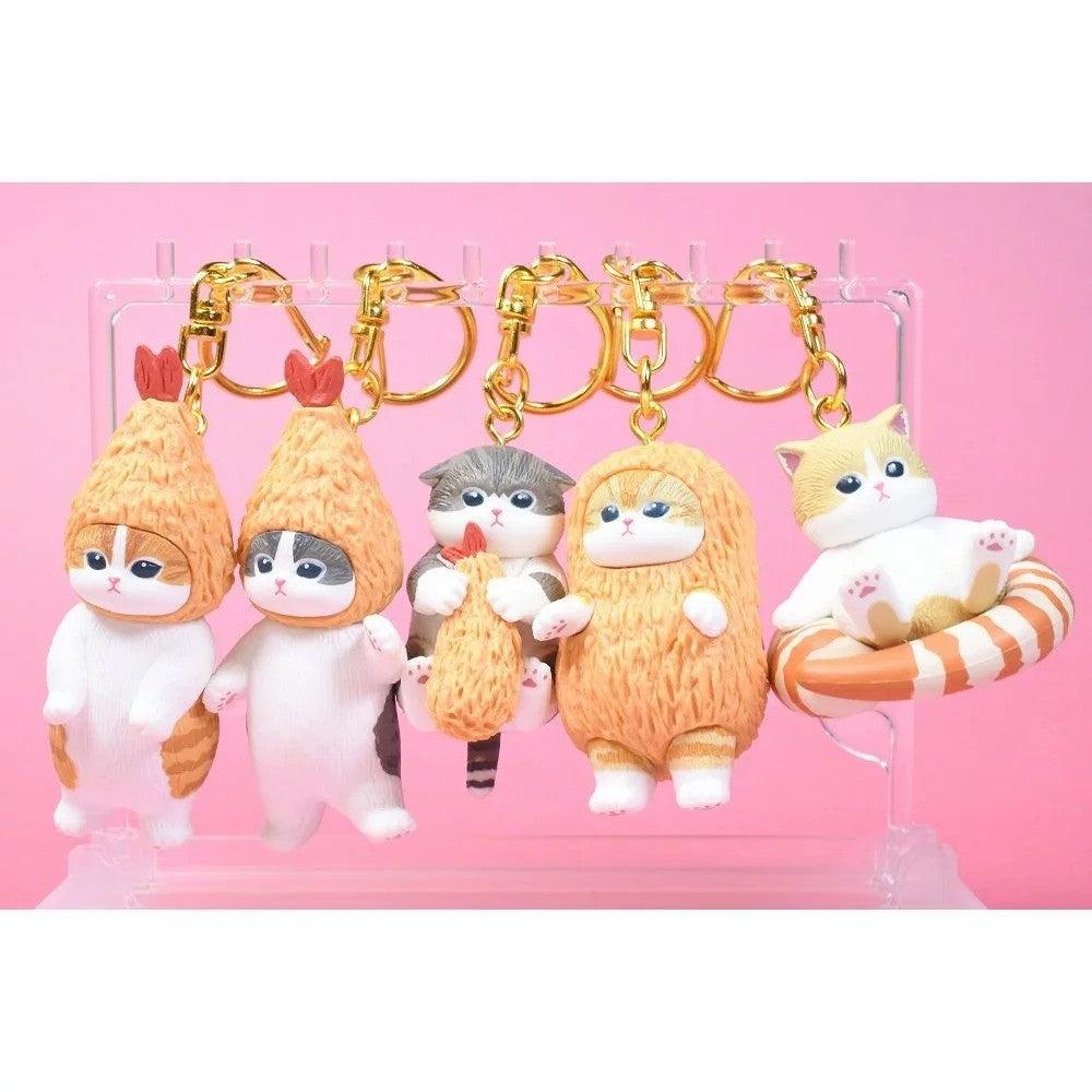 日本 KITAN CLUB 奇譚 貓福珊迪炸蝦貓公仔鑰匙圈 mofusand 扭蛋