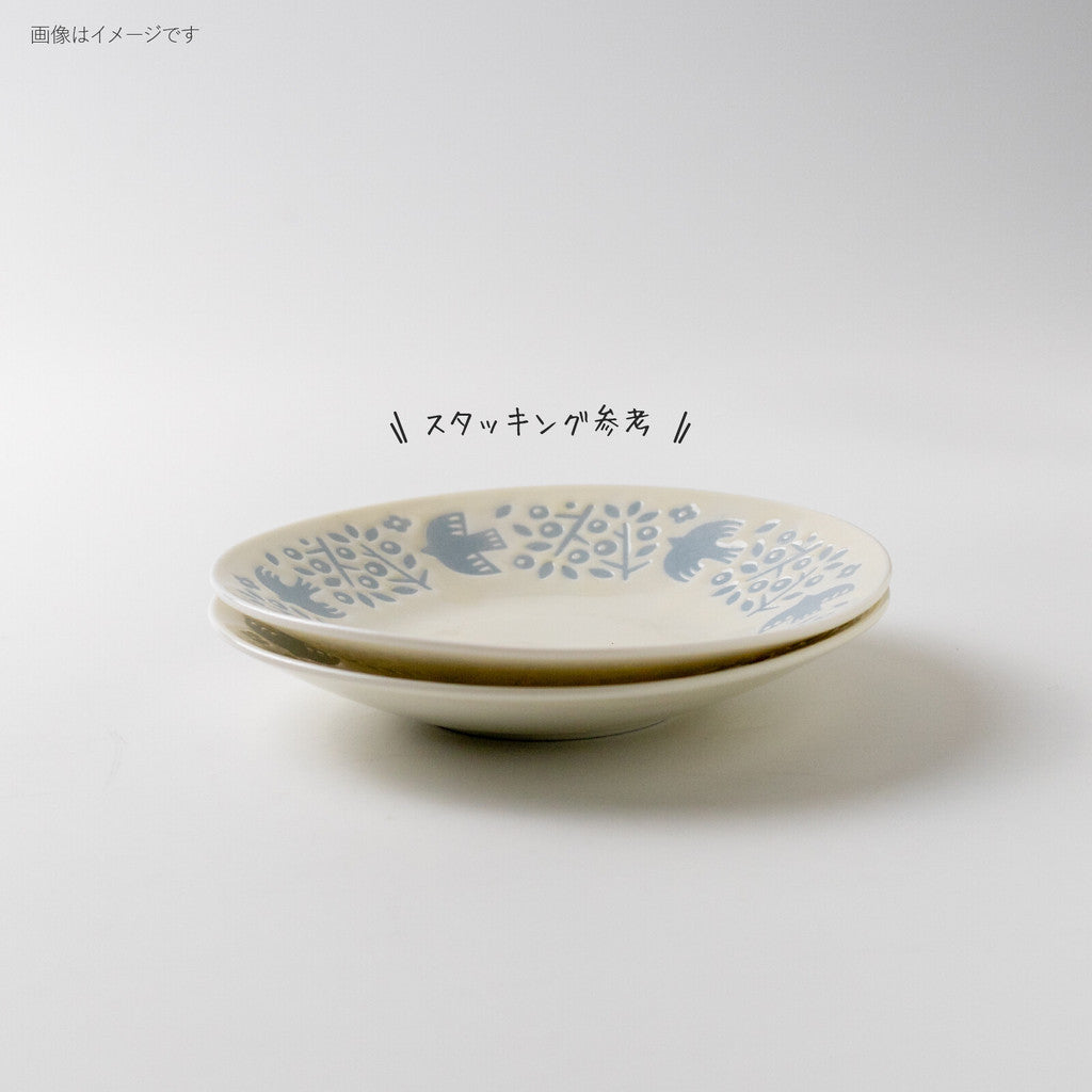 日本製 美濃燒 LINTU 小鳥植物盤子︱陶瓷盤 盤子 甜點盤 北歐風