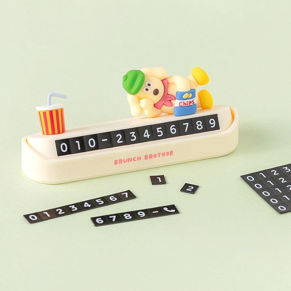 韓國 Romane Brunch Brother Puppy 停車電話號碼牌 | 查理狗狗 停車號碼牌 臨時停車